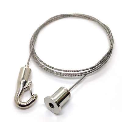 سقف الضوء تعليق كابل سلك الحبل الطول القابل للتعديل مع ربيع خطاف نظام لوحة الصوتية