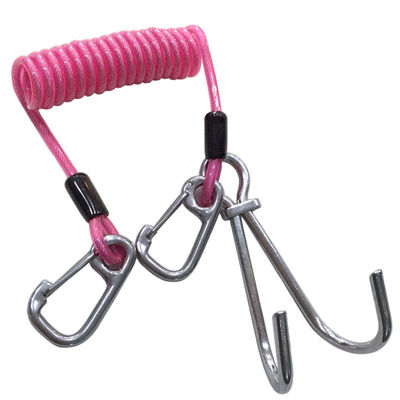 حبل أمان من الفولاذ المقاوم للصدأ للغوص وصيد الأسماك وكابل ملف زنبركي وأداة قابلة للسحب وحبل أمان