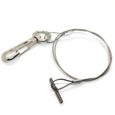 طقم تعليق حوض نبات بسلك من الفولاذ المقاوم للصدأ بساق واحدة مع خطاف معدني