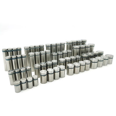 جملة واحدة من الفولاذ المقاوم للصدأ مع حوامل زجاجية، مشابك لافتات زخرفية، حامل لافتات