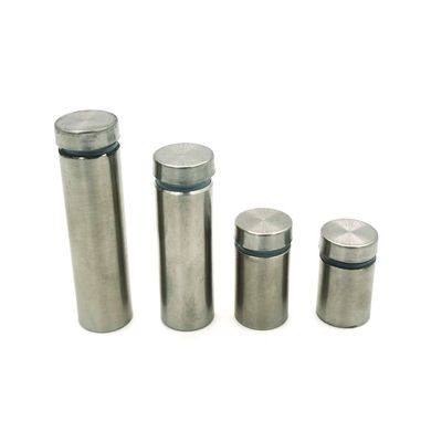 فاصل مشبك زجاج أكريليك من الفولاذ المقاوم للصدأ مع خيط لافتة إعلانية للوحة الزجاج