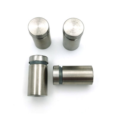 فاصل مشبك زجاج أكريليك من الفولاذ المقاوم للصدأ مع خيط لافتة إعلانية للوحة الزجاج