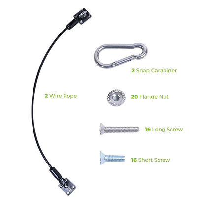 قفل غطاء سلة المهملات من أسلاك الفولاذ المقاوم للصدأ المطلية بالفينيل، قفل غطاء معدني عالمي لسلة المهملات الخارجية