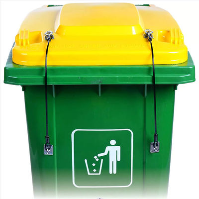 حبل سلك مغلف بالنايلون قفل علبة القمامة الغطاء قفل علبة القمامة المعدنية