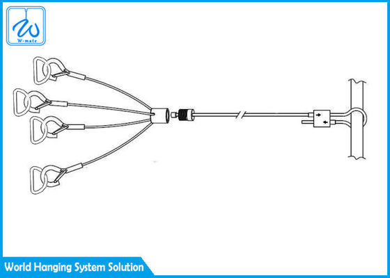 نظام تعليق ذيل قناة الهواء 2 / 5mm قطر الكابل