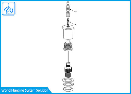 7 × 7 مجموعة تعليق كابل LED للبناء بطول مخصص مع مرساة