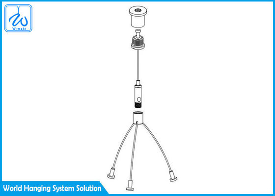 مجموعة الأسلاك الضوئية المعلقة من الفولاذ المغلف ، كابل الطائرات