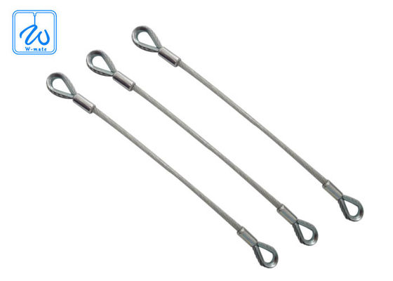 كابل أمان ربيعي مزدوج النهاية ، حبل حبل الفولاذ المقاوم للصدأ مغلف بالبلاستيك