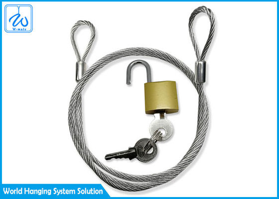 كابل أمان زنبركي ممتد مضاد للسرقة، طقم حبل سلكي من الفولاذ المقاوم للصدأ مقاوم للكسر