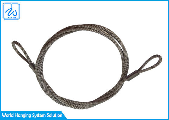 6mm 7x19 Stainless Steel Wire Rope Slings Eye & Eye For Aircraft Cable Display System