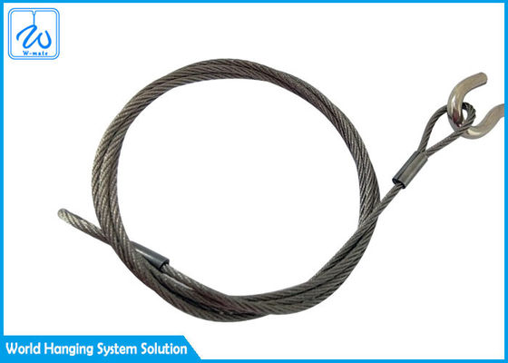 6mm 7x19 Stainless Steel Wire Rope Slings Eye & Eye For Aircraft Cable Display System