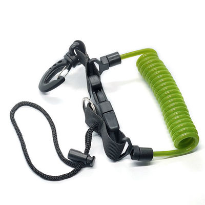 الغوص الدوامج الربيعية الملفوفة الحبل المفتاح حلقة الحبل البنجي معصم أداة السلامة الحبل