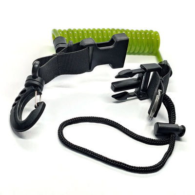 الغوص الدوامج الربيعية الملفوفة الحبل المفتاح حلقة الحبل البنجي معصم أداة السلامة الحبل
