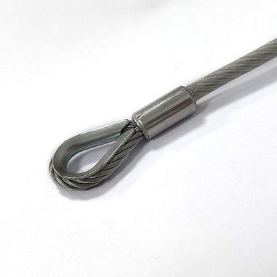 طقم حبل أمان من الفولاذ المقاوم للصدأ المطلي بمادة PVC للاستخدام الخارجي مع طرف خطاف