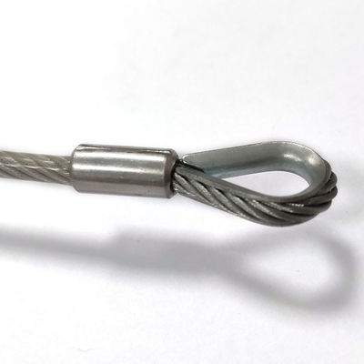 طقم حبل أمان من الفولاذ المقاوم للصدأ المطلي بمادة PVC للاستخدام الخارجي مع طرف خطاف