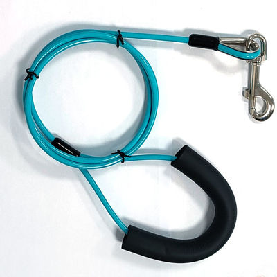 حبل ربط للكلاب مغطى بمادة PVC، وتد ربط للكلاب، وكابل ربط للكلاب بوزن يصل إلى 90 رطلاً