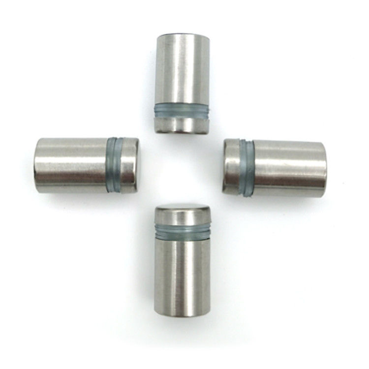 مسامير فاصلة رسم ساتان من الفولاذ المقاوم للصدأ، حامل لافتة بحافة زجاجية، فاصل زجاجي