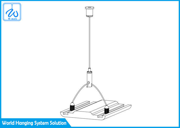 طقم تعليق مصباح لوحة قوي، طقم إضاءة سلك معلق بلون معدني