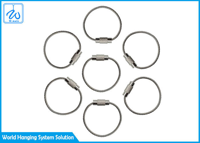 حلقة مفاتيح متينة وقوية بحلقة كابل للمشي لمسافات طويلة في الهواء الطلق، بناء سلكي 7 * 7