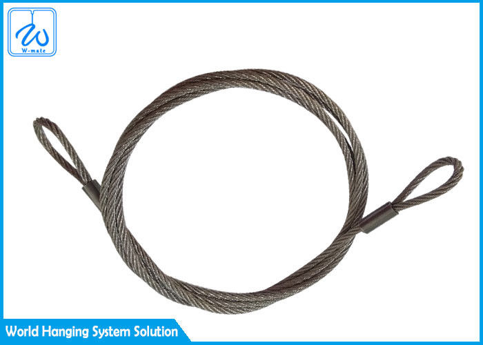 6mm 7x19 Stainless Steel Wire Rope Slings Eye & Eye For Aircraft Cable Display System