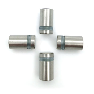 مسامير فاصلة رسم ساتان من الفولاذ المقاوم للصدأ، حامل لافتة بحافة زجاجية، فاصل زجاجي