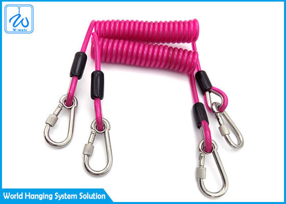 Coiled Lanyard 7x7 Extension Spring Safety Cable