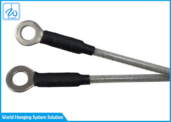 PVC Coated 7x7 1.2mm Steel Wire Rope Assembly With Single Loop End Cable
